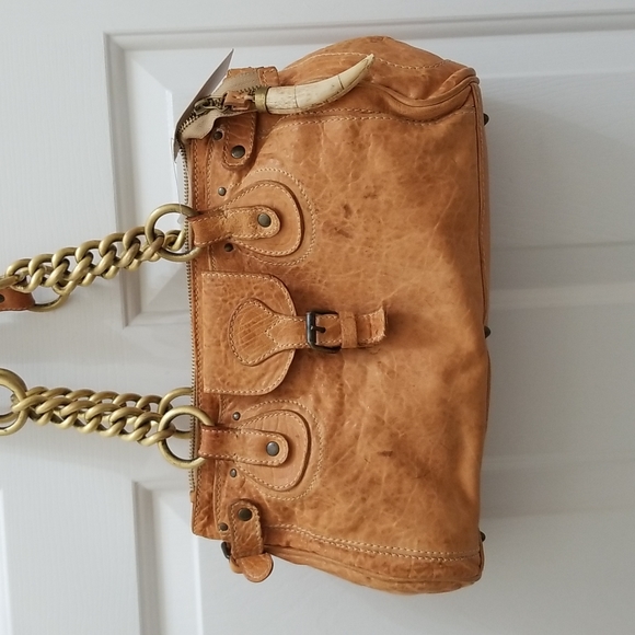 MALINI MURJANI  leather tan shoulder bag - Picture 2 of 11